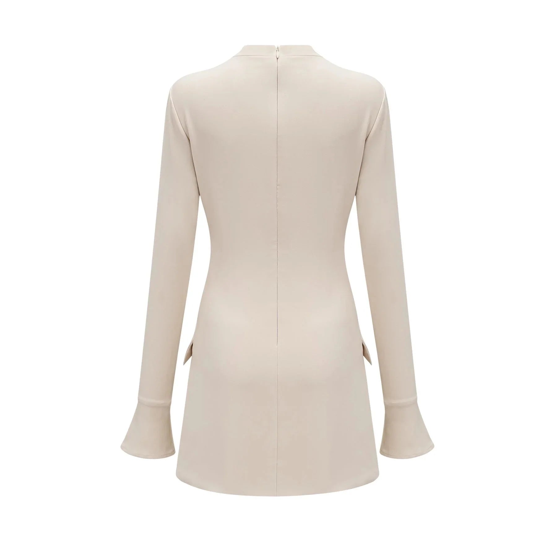 Morgan Mini Dress White Flared Cuffs Zip Fastening Thigh Length