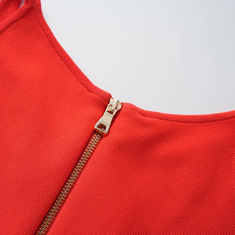 Nadia Dress - Figure - Enhancing Silhouette - Flared A - Line Skirt - Statement Button Details - V - Neckline Feminine Touch