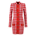 Naomi Mini Dress - Tailored Silhouette - Bold Checkered Pattern - Slim Fit - Gold - tone Buttons - Timeless Gingham Trend