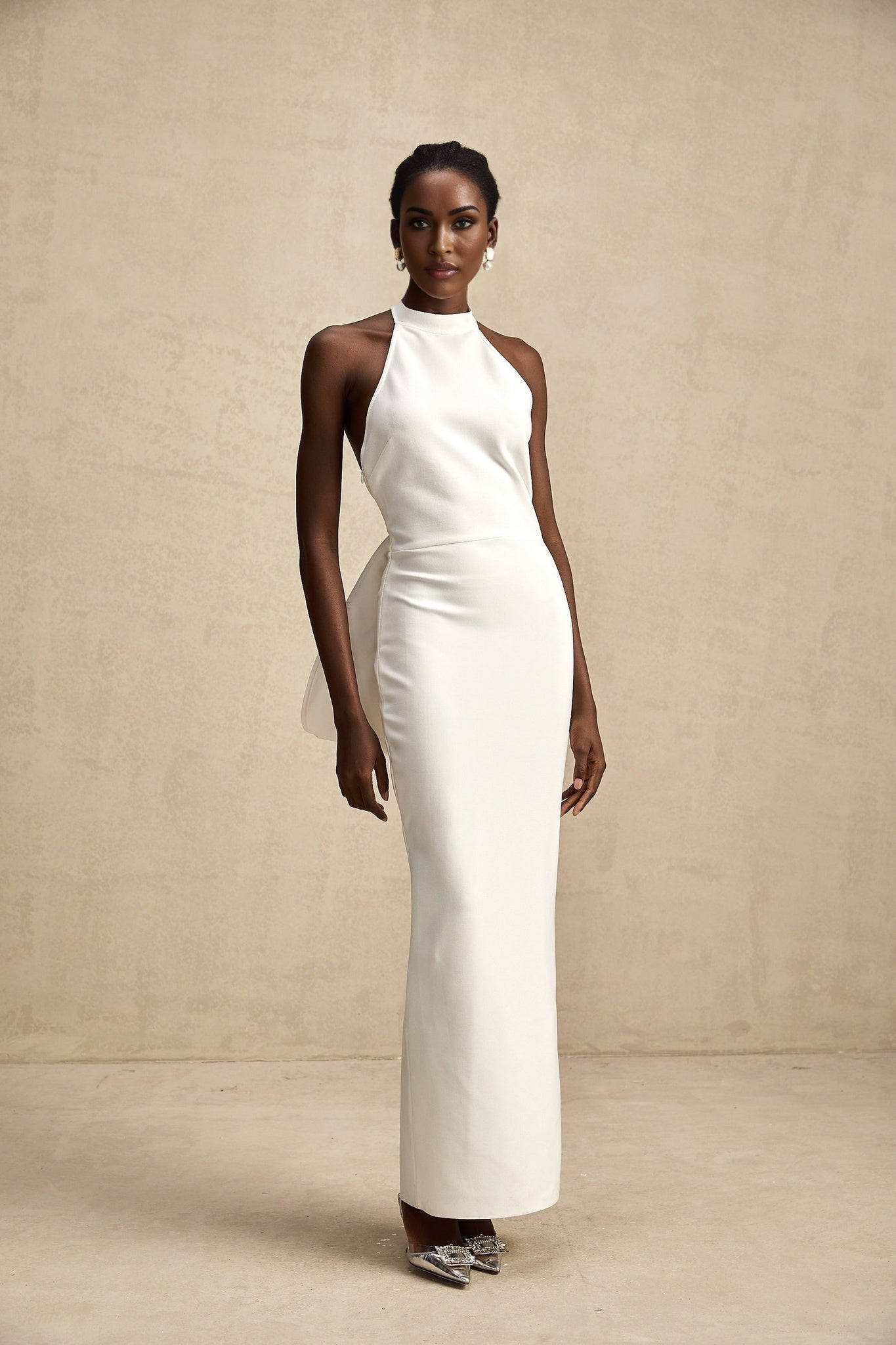 Natalia Dress White Oversize - Bow Maxi