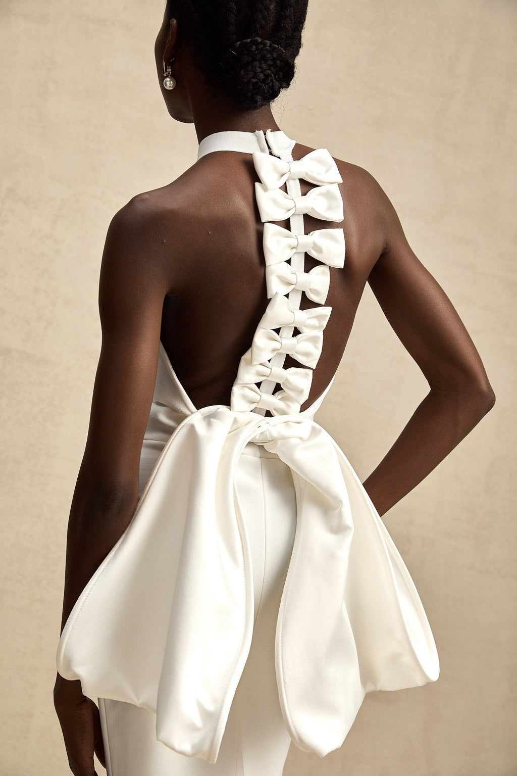 Natalia Dress White Oversize - Bow Maxi
