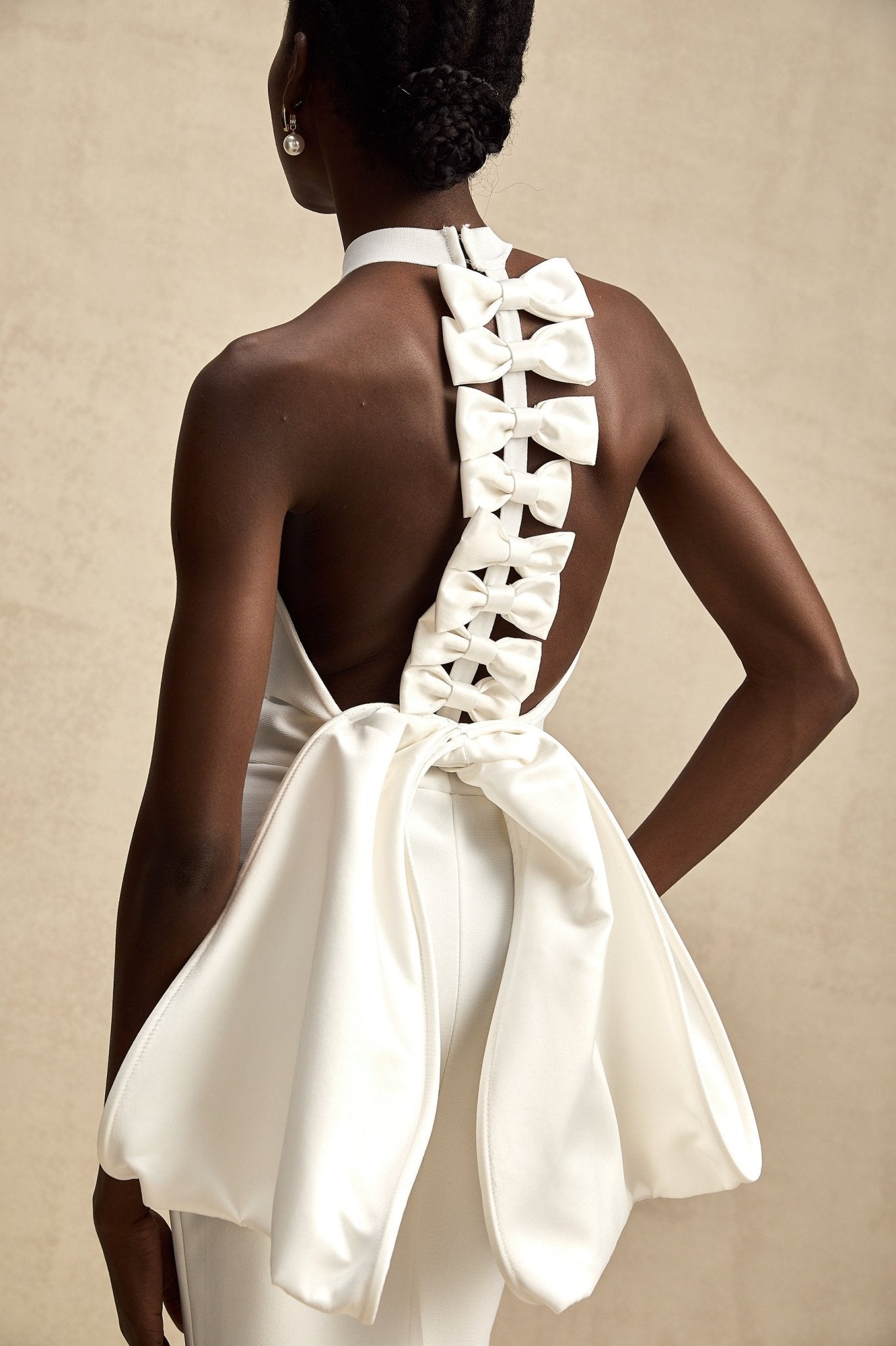 Natalia Dress White Oversize - Bow Maxi
