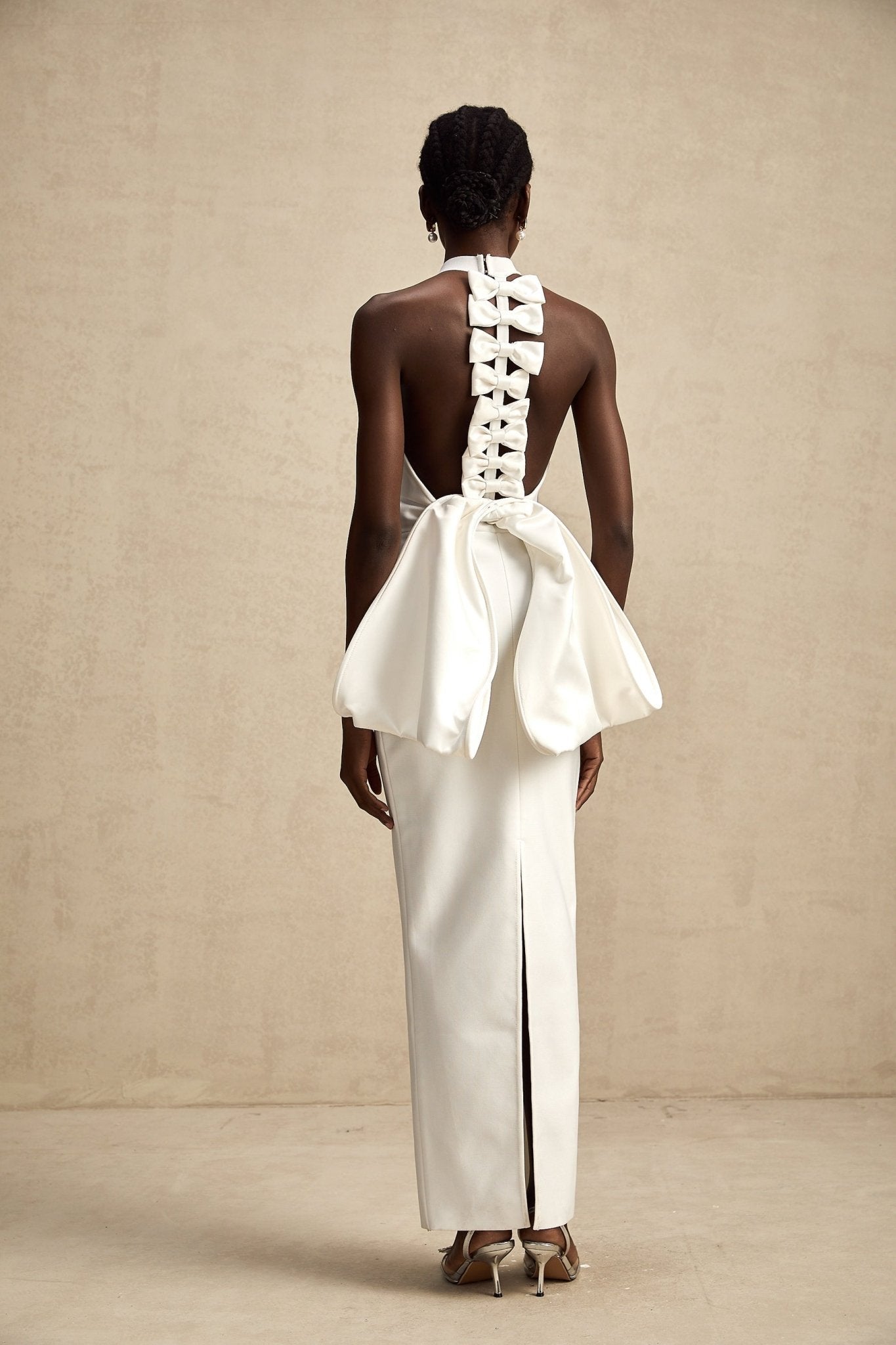 Natalia Dress White Oversize - Bow Maxi