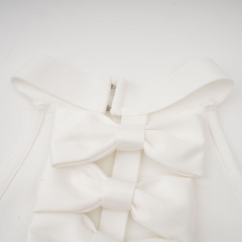 Natalia Dress White Oversize - Bow Maxi