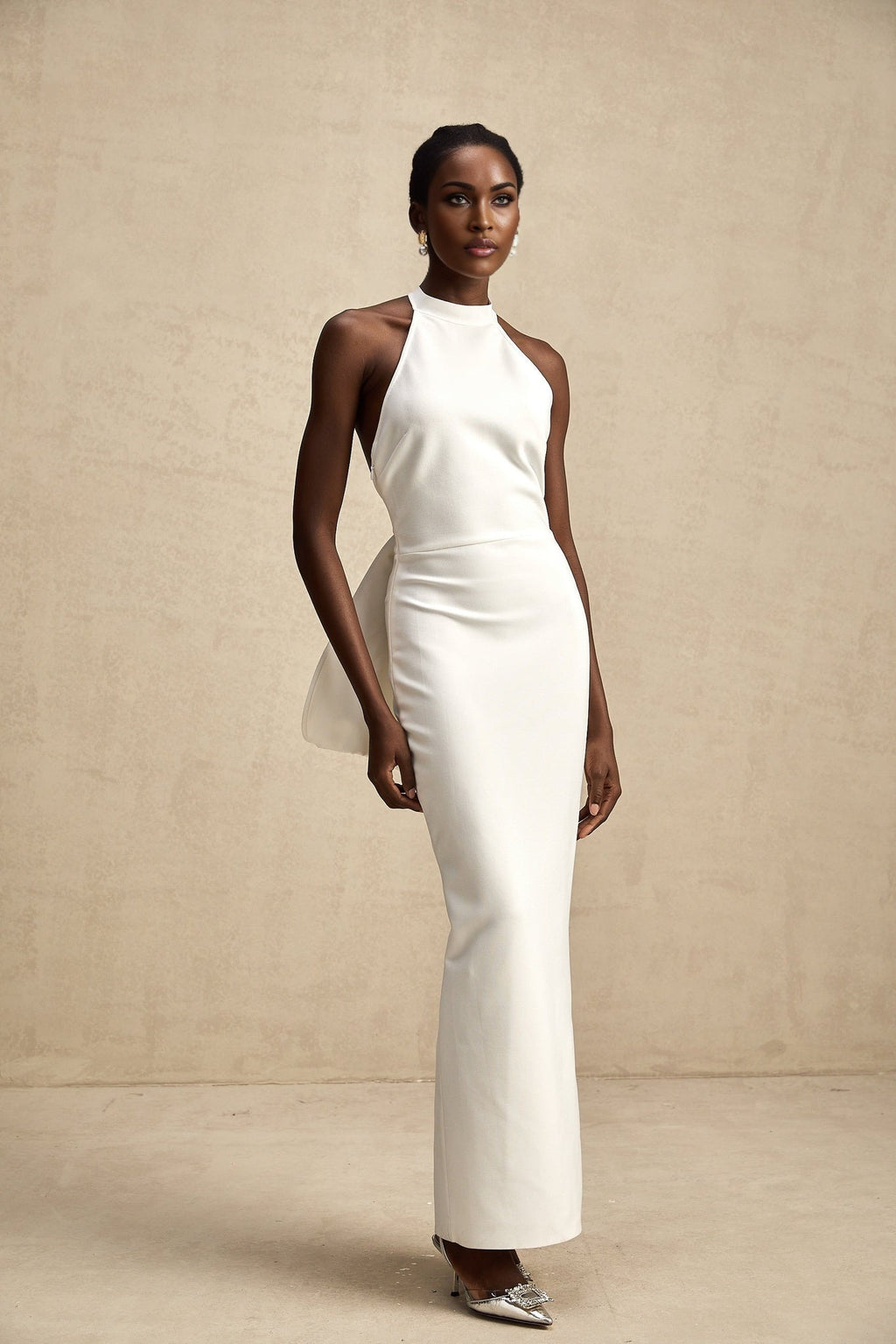 Natalia Dress White Oversize - Bow Maxi