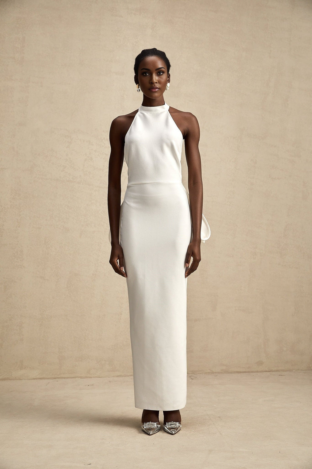 Natalia Dress White Oversize - Bow Maxi
