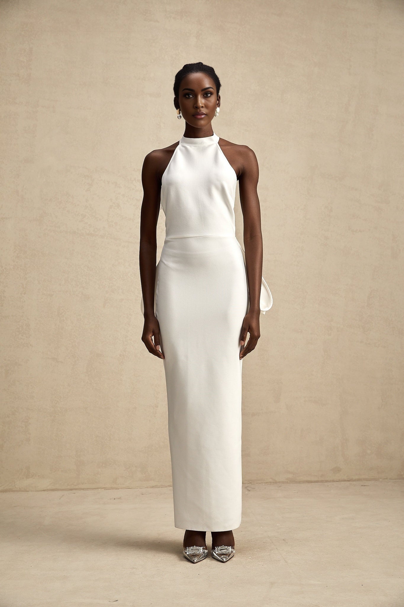 Natalia Dress White Oversize - Bow Maxi