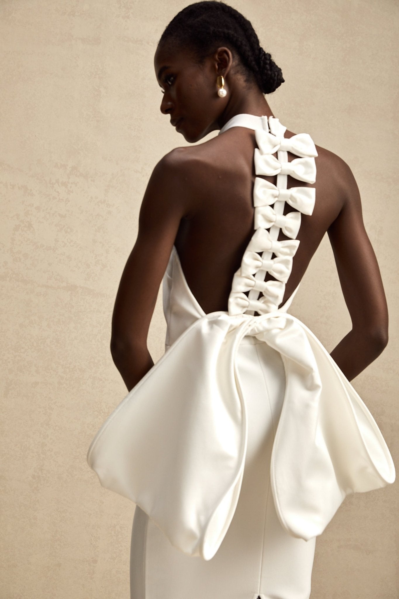 Natalia Dress White Oversize - Bow Maxi