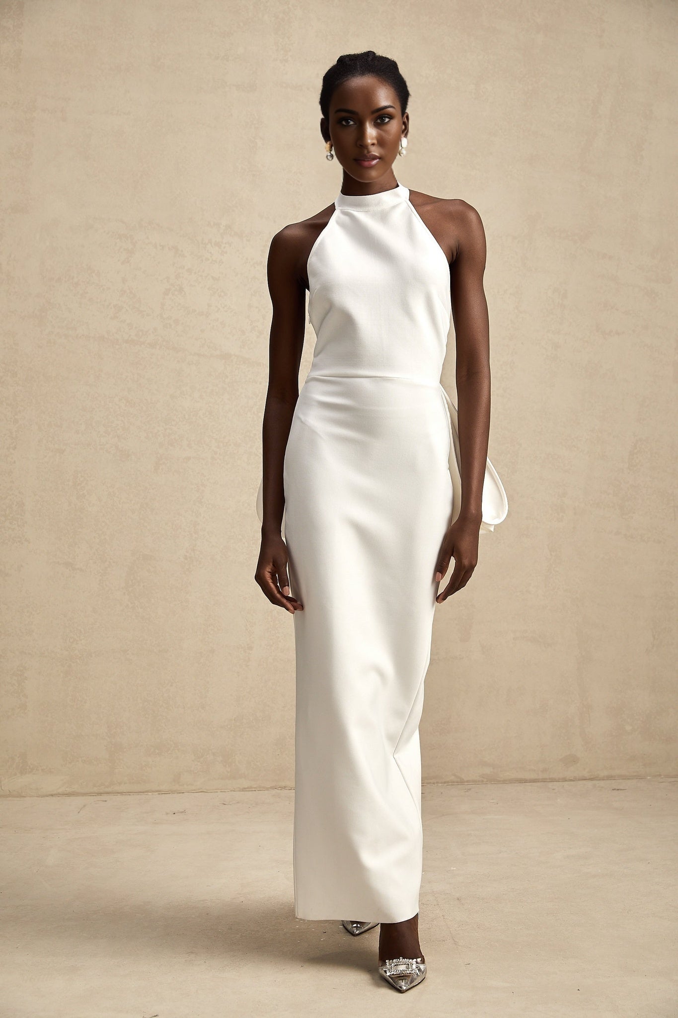 Natalia Dress White Oversize - Bow Maxi
