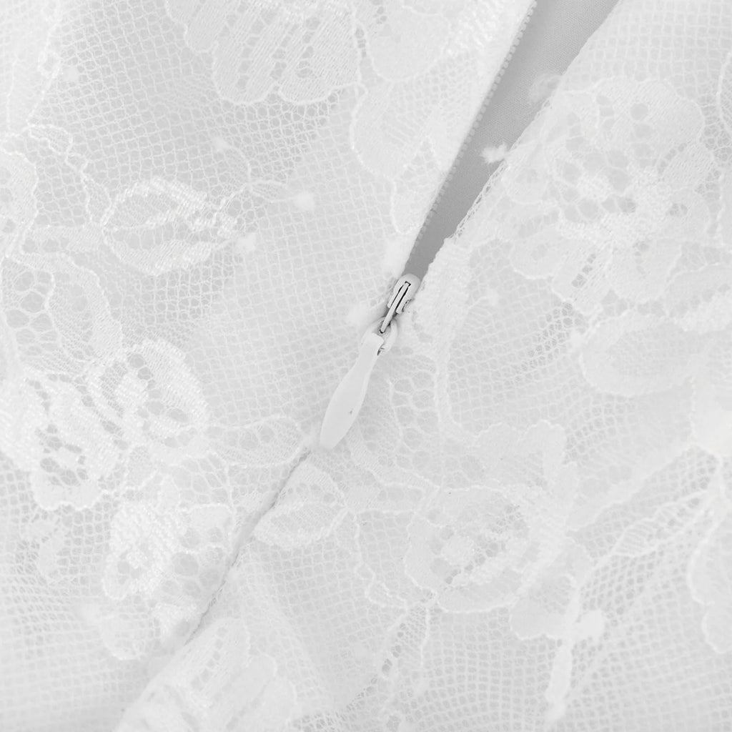 Natalie Maxi Dress in White with Square Neck