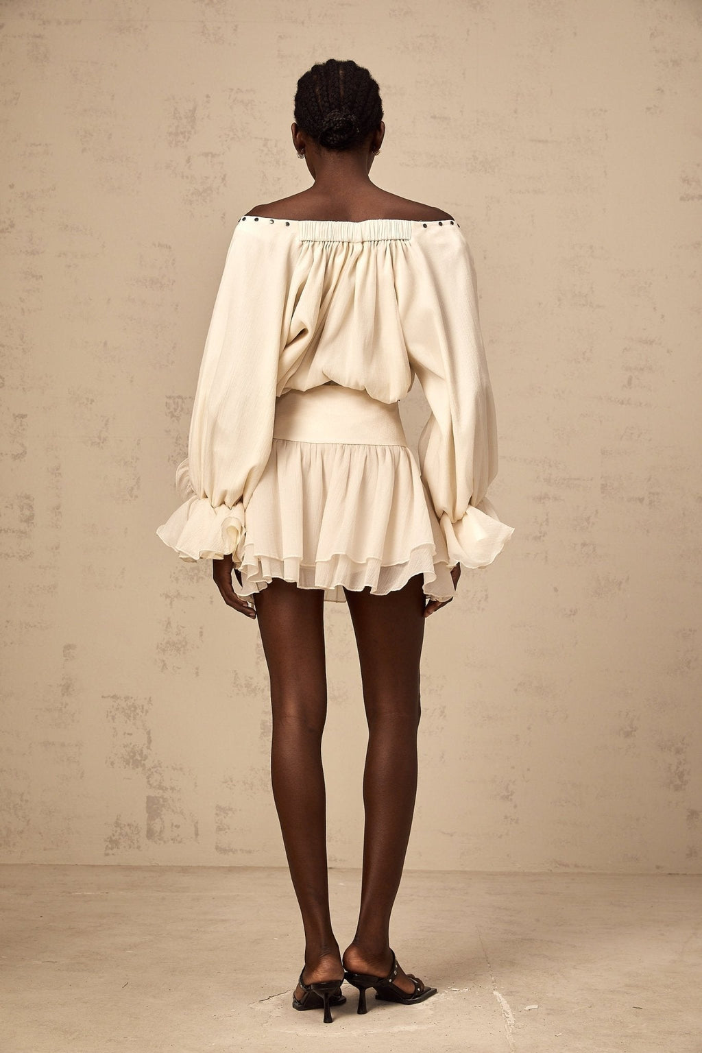 Nicole Floral Appliqué Blouse & Layered Skirt Set