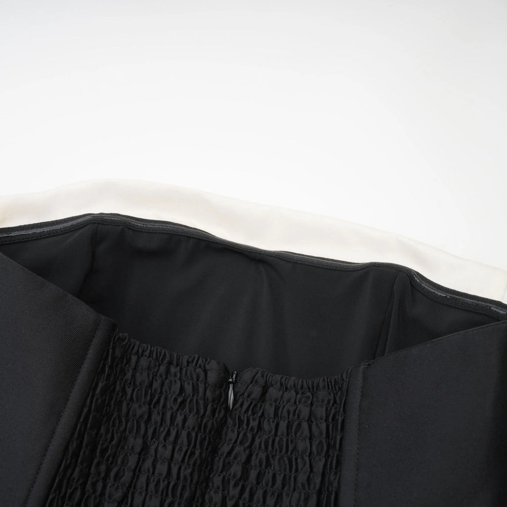 Nicole Midi Dress Black White Strapless Bow Detail Elegance