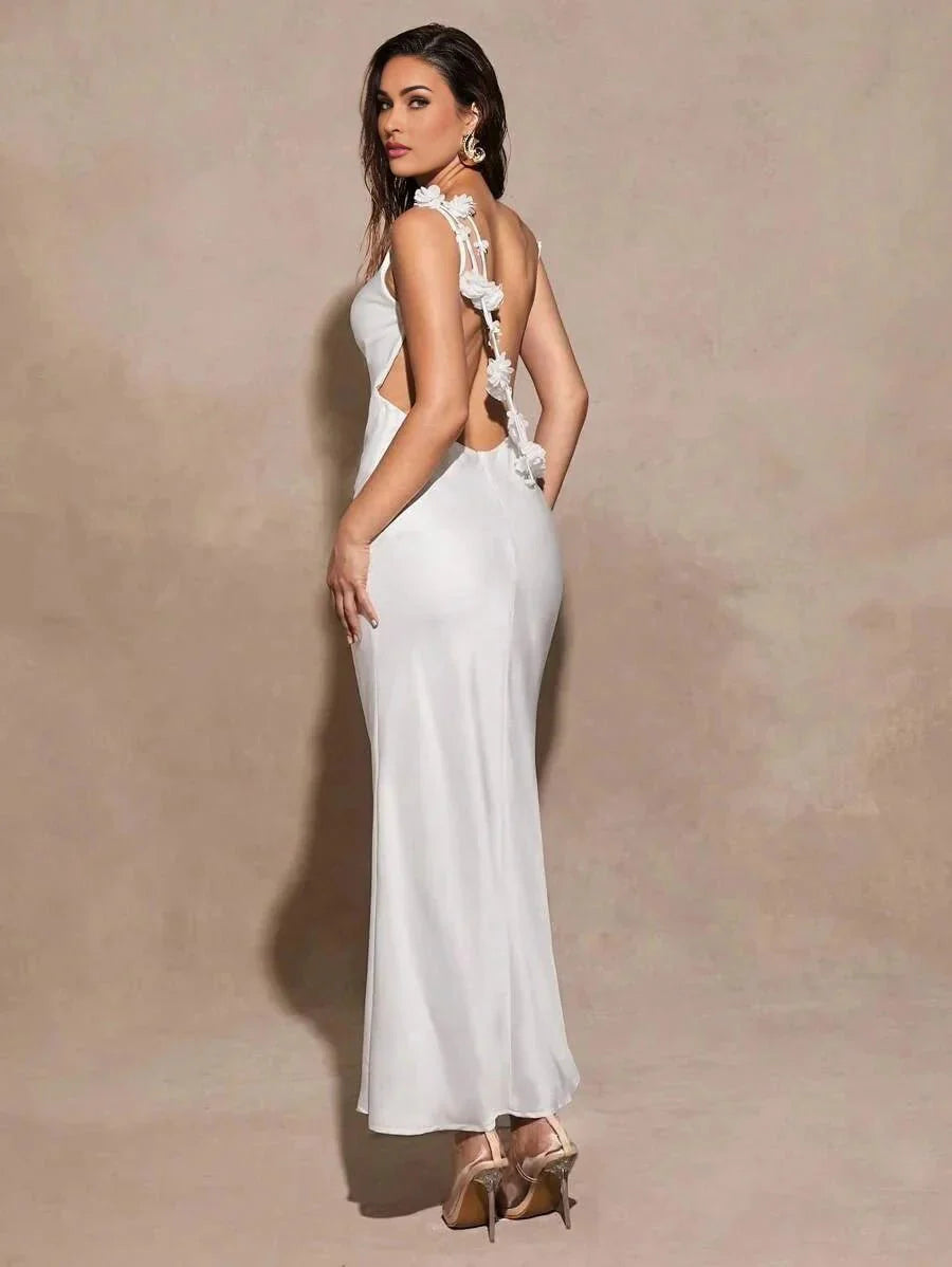 Ninetta Maxi Dress - Mermaid Hem Shape - Slim Fit Type - Sleeveless - Spaghetti Strap Neckline - Wedding Occasion - Premium Quality