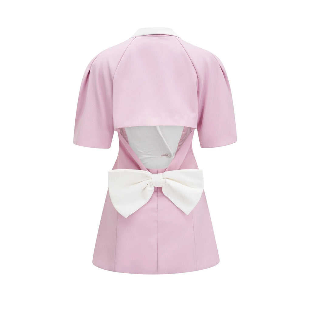 Nives Mini Dress Nives Panelled Pink Bowknot
