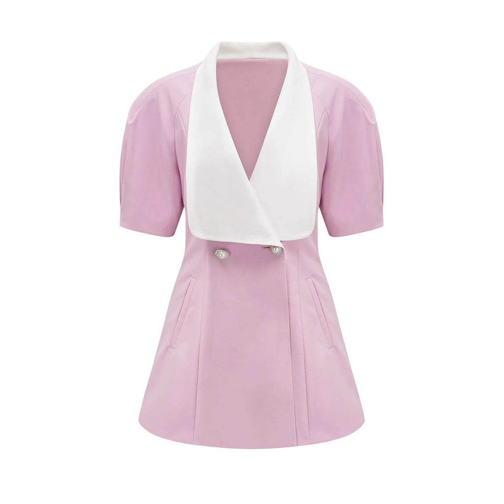 Nives Mini Dress Nives Panelled Pink Bowknot