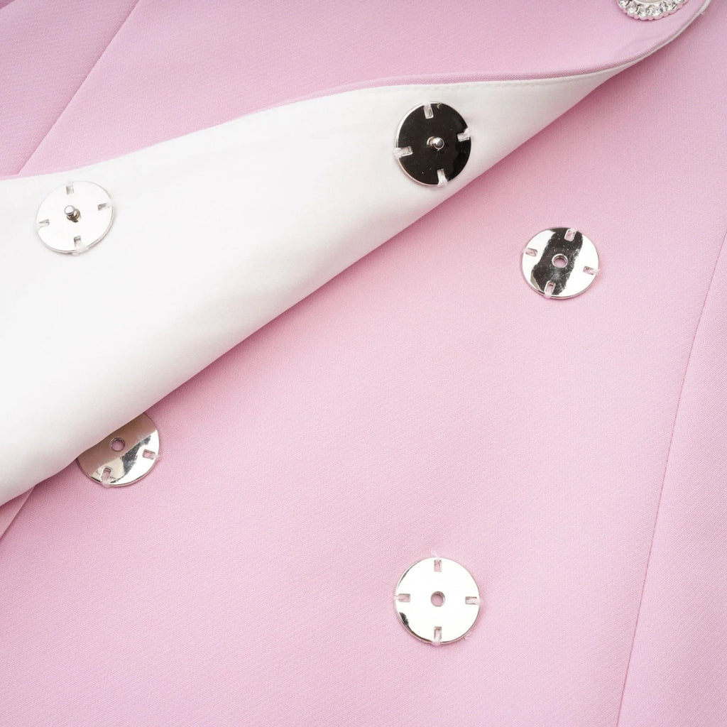 Nives Mini Dress Nives Panelled Pink Bowknot