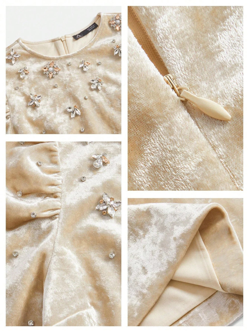 Noemi Midi Dress - Round Neck - Puff Sleeve - Floral Print - Elegant Style - Button & Pearls