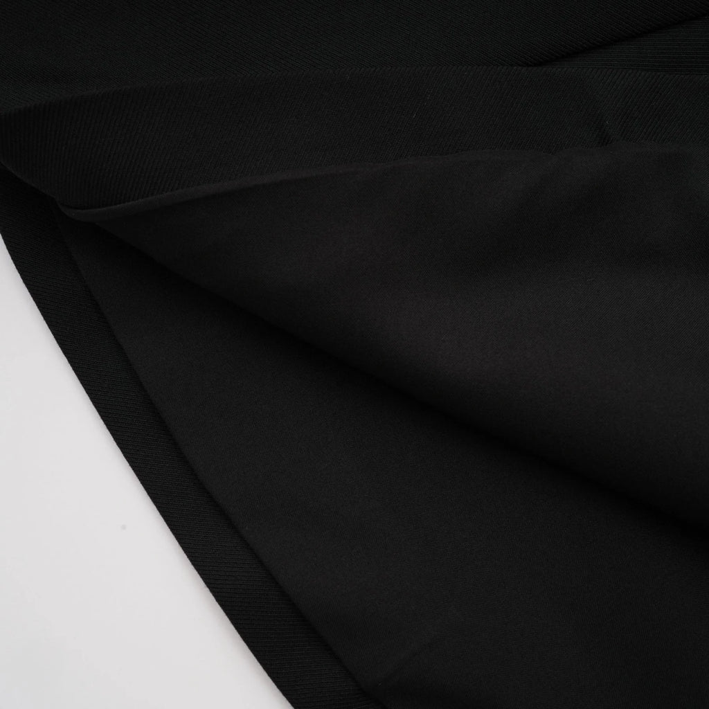 Nora Mini Dress Black Flared Crossover Gold Button