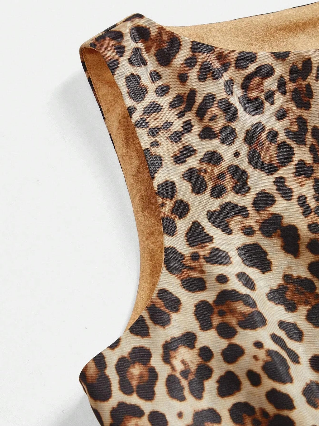 Nunzia Midi Dress - Round Neck - High Waist - A Line - Leopard Print - Elegant