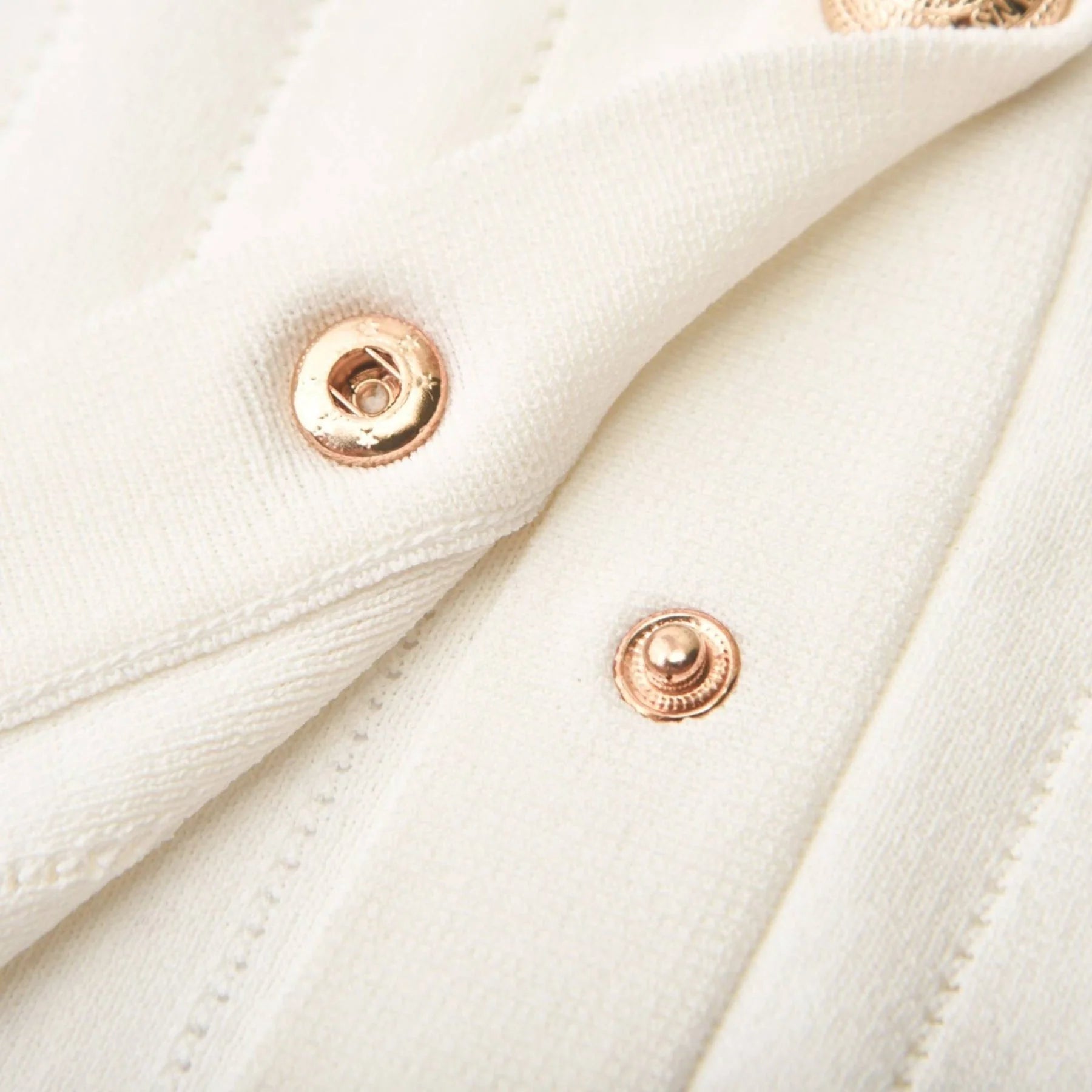 Oakley Skirt & Top Set Rib Knitted Button Detail White