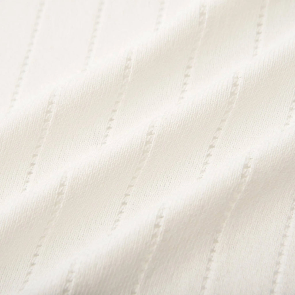 Oakley Skirt & Top Set Rib Knitted Button Detail White