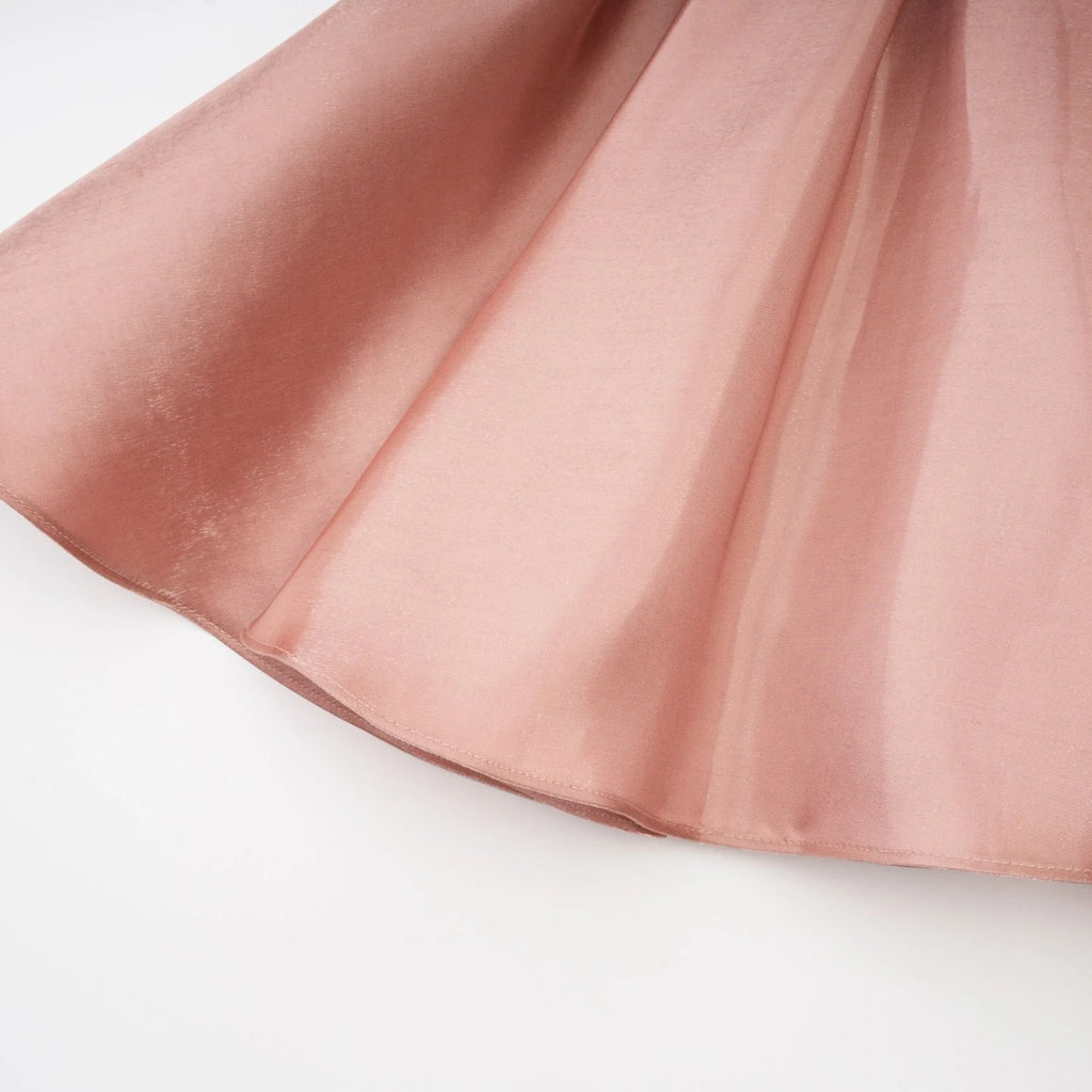 Olga Dress Brown Bow Detail Flare Mini