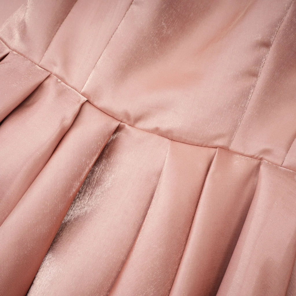 Olga Dress Brown Bow Detail Flare Mini