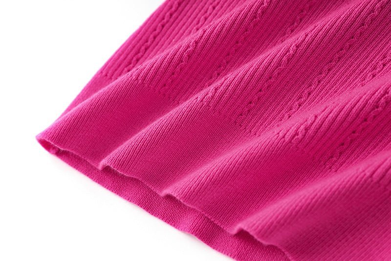 Olga Fitted Ribbed Knit Sweater - High Neck Design with Decorative Buttons on Shoulders