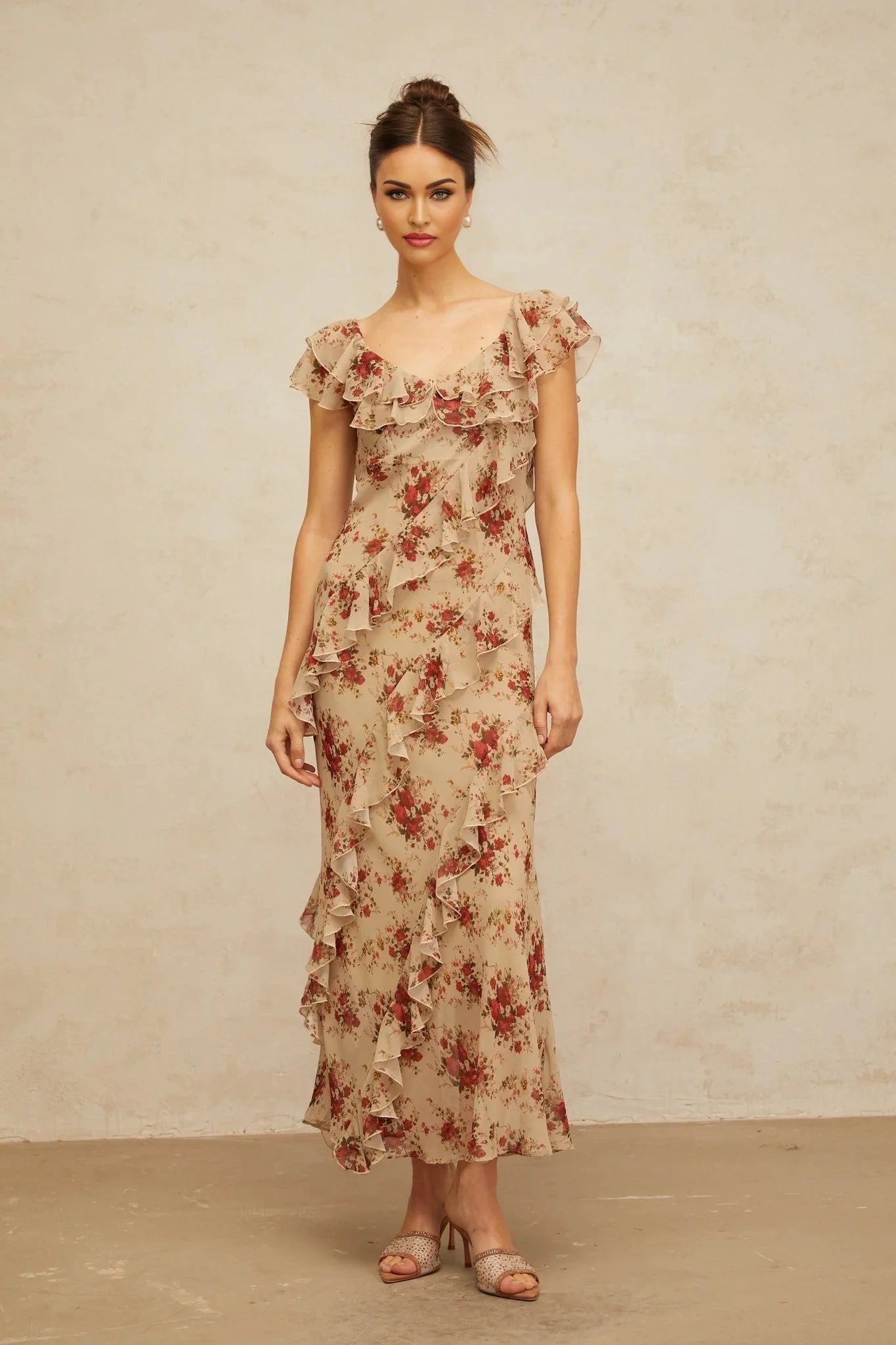Olga Maxi Dress Floral Ruffle Hem