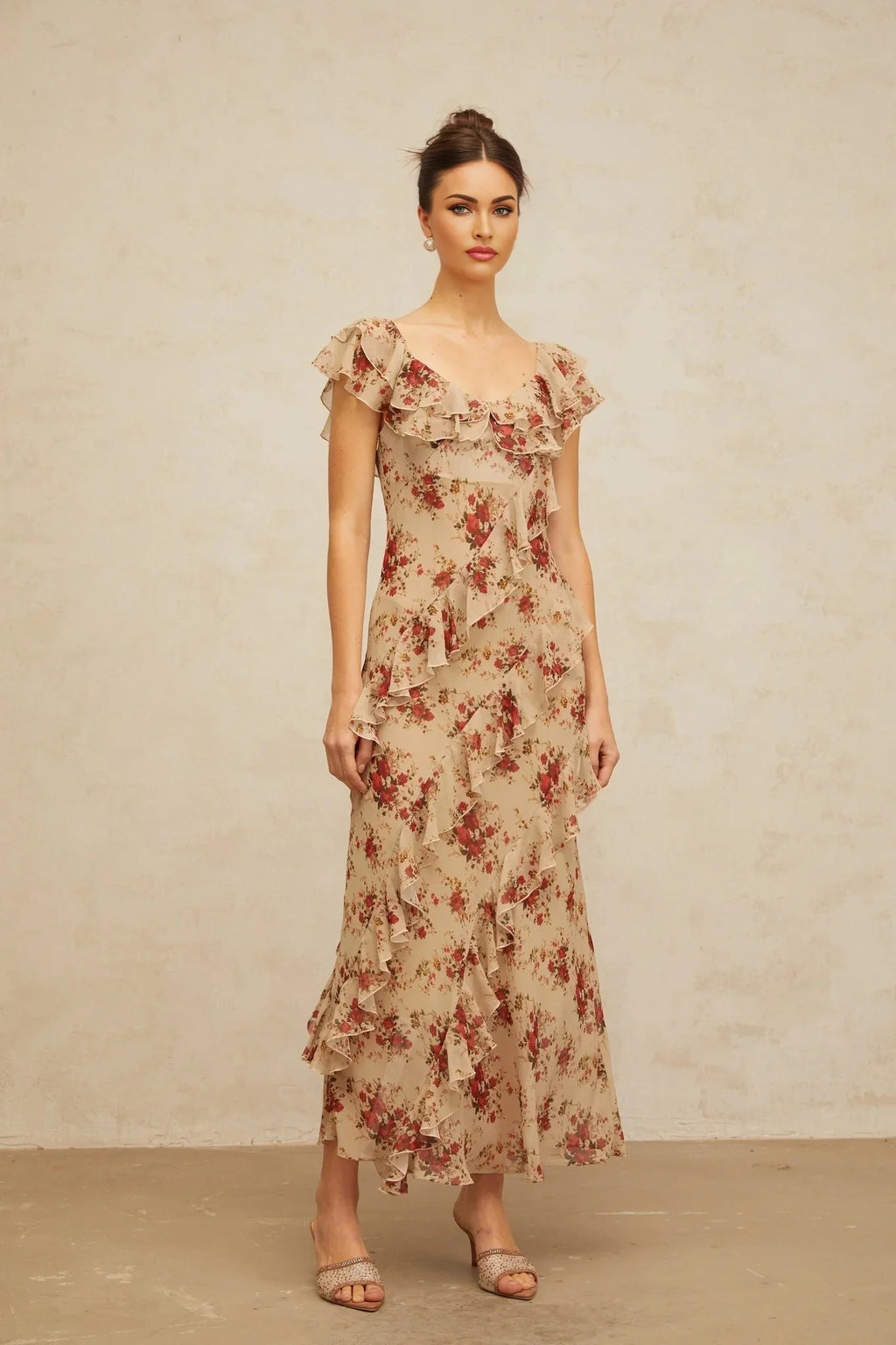 Olga Maxi Dress Floral Ruffle Hem
