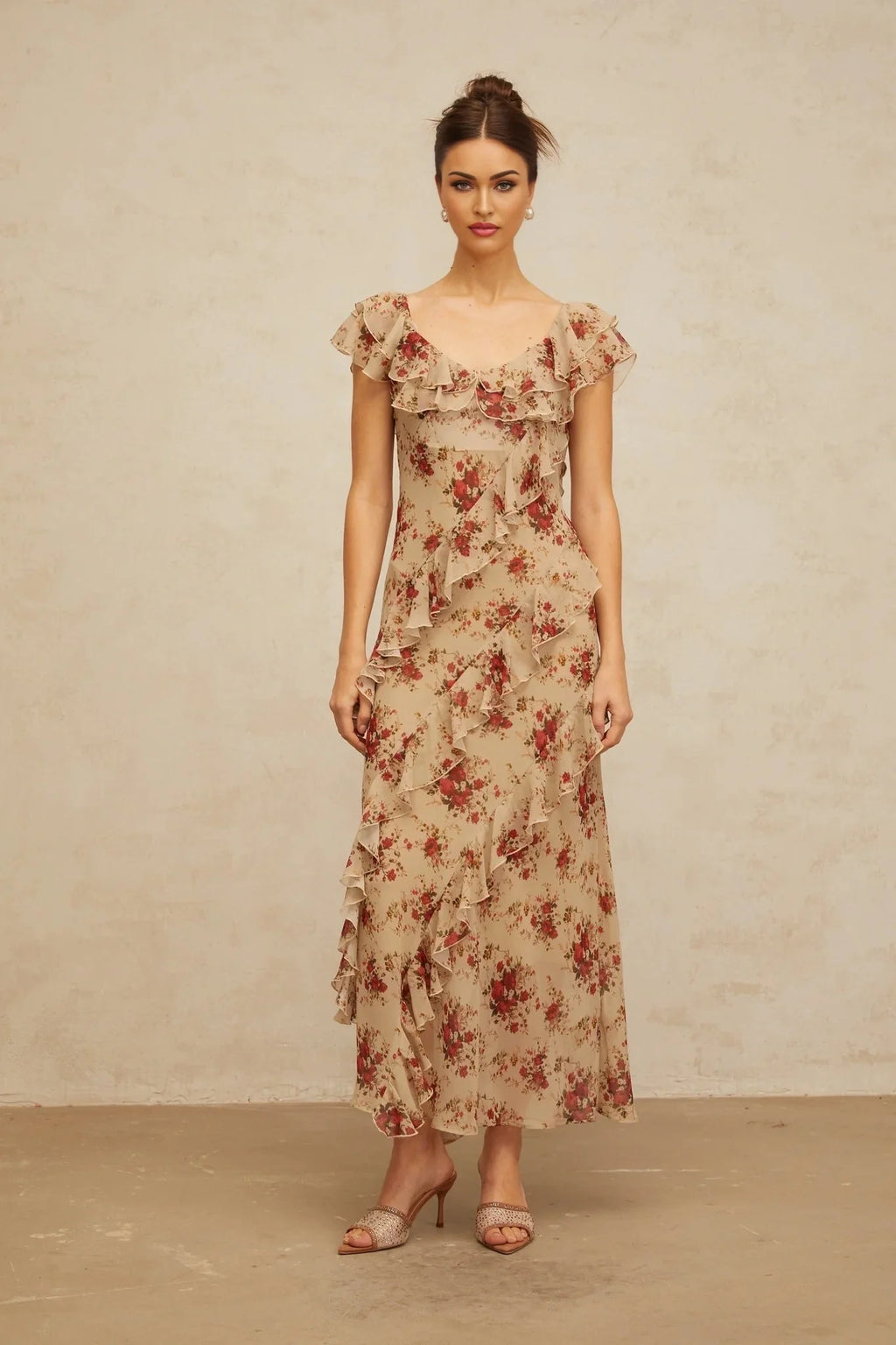 Olga Maxi Dress Floral Ruffle Hem