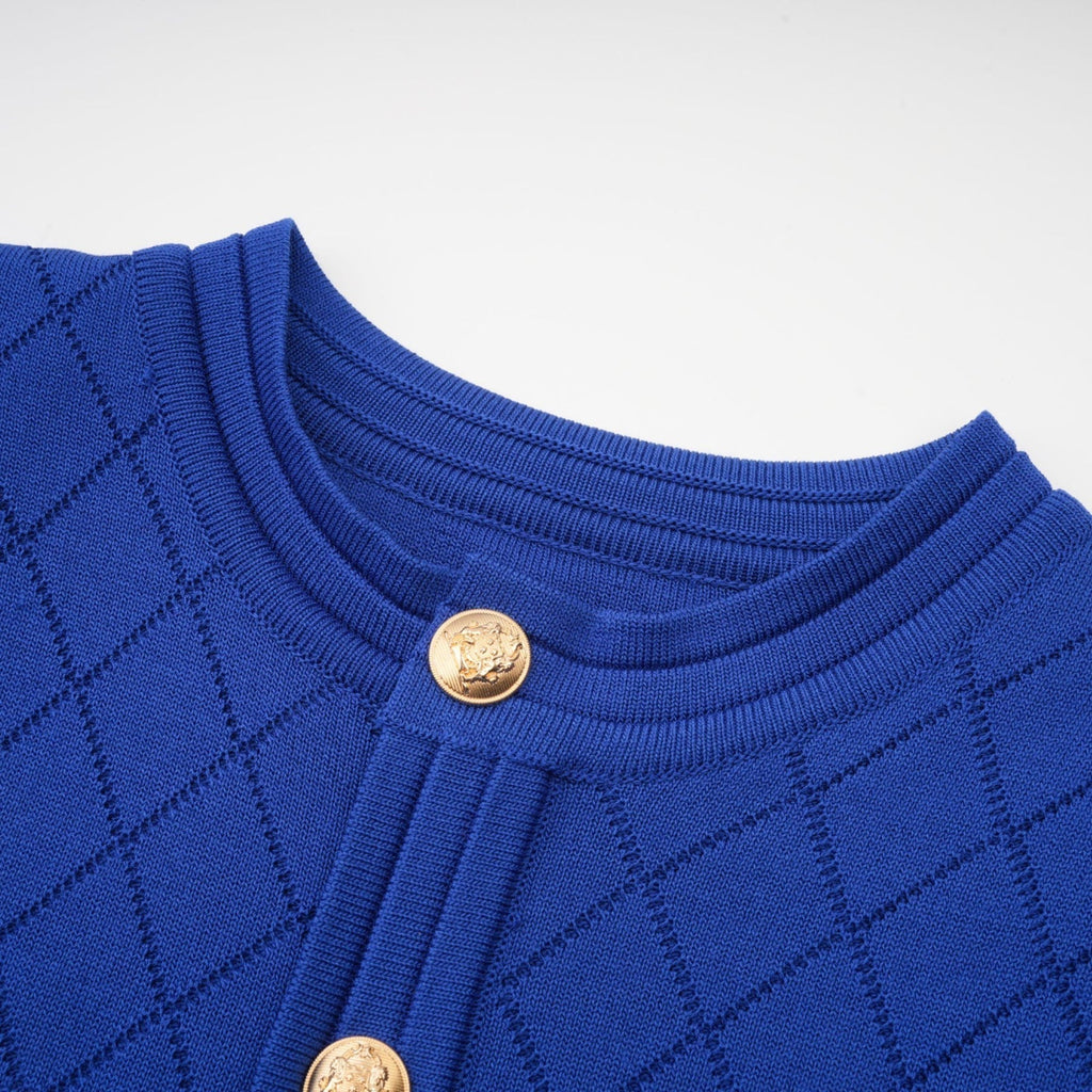Olga Skirt & Top Set Plaid Blue Button