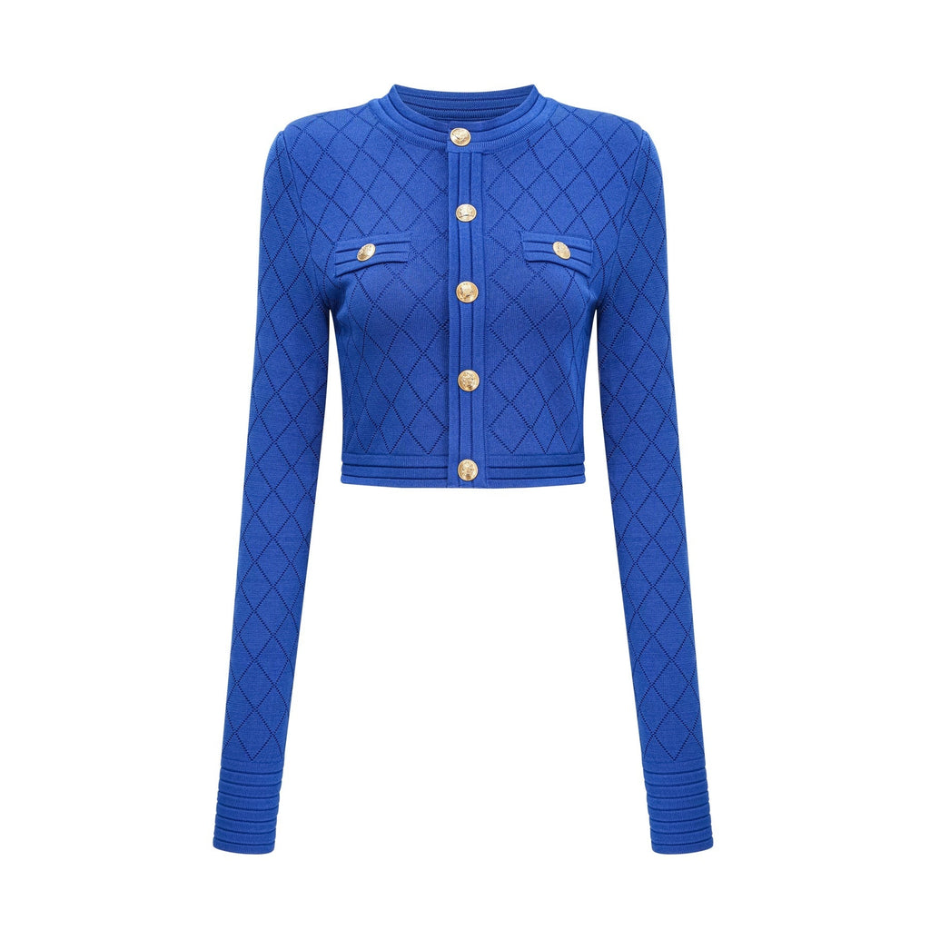 Olga Skirt & Top Set Plaid Blue Button