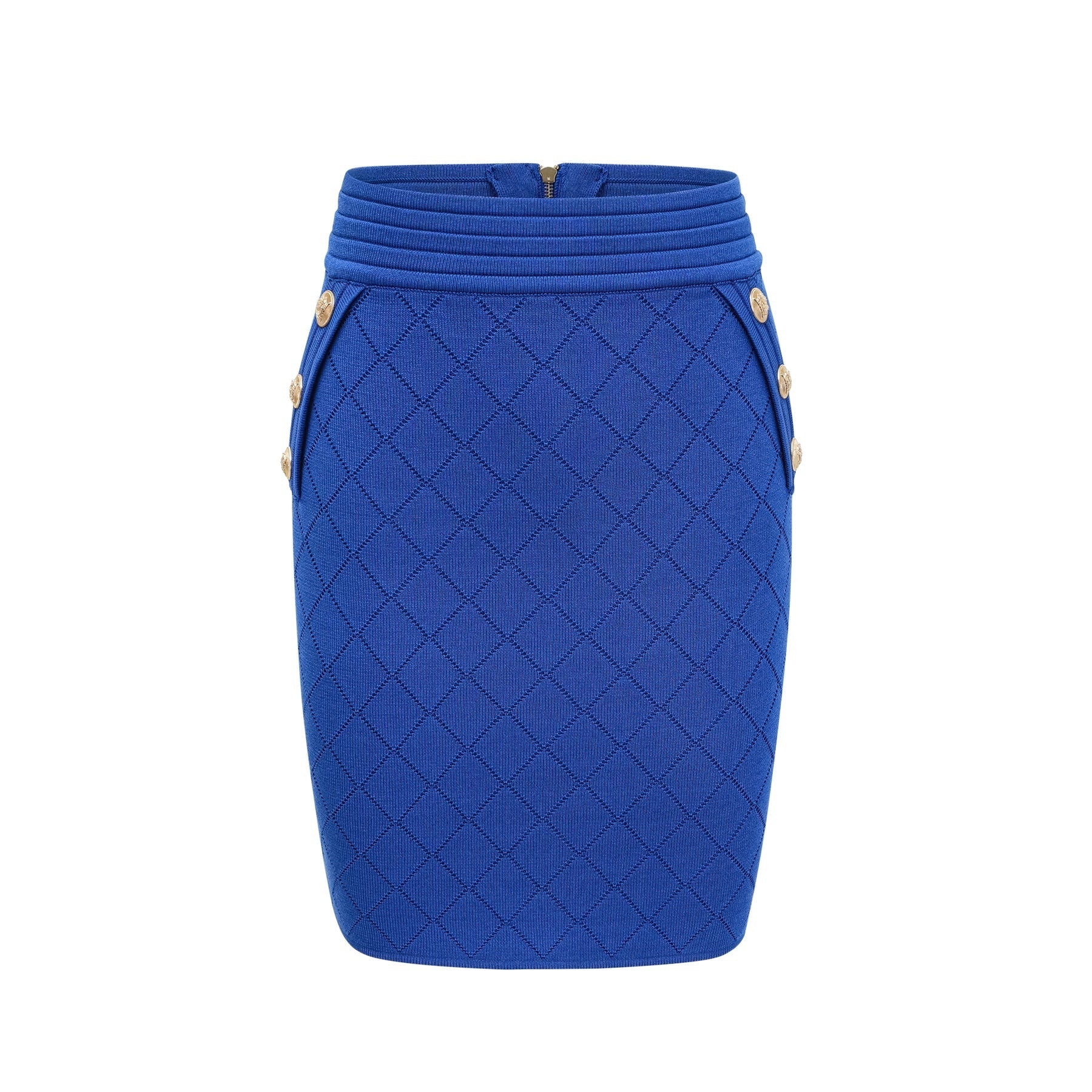 Olga Skirt & Top Set Plaid Blue Button