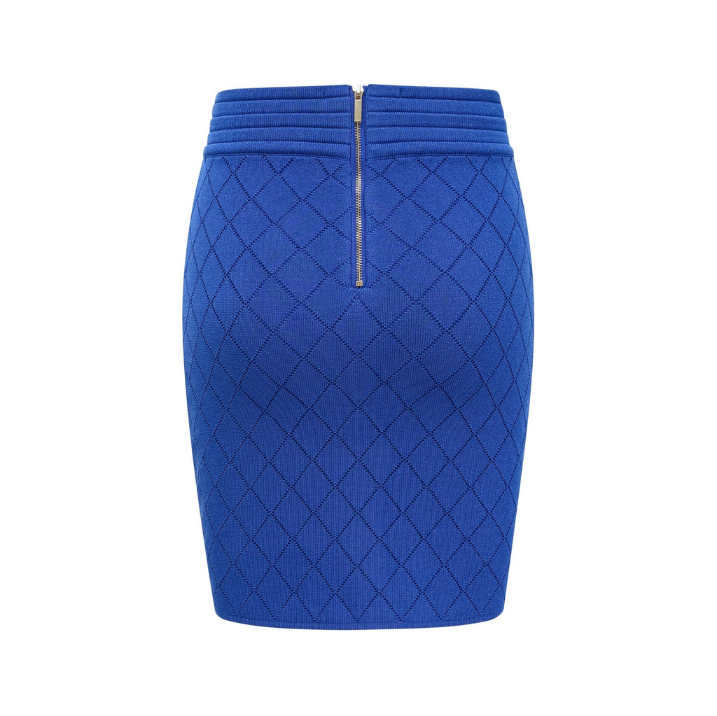 Olga Skirt & Top Set Plaid Blue Button