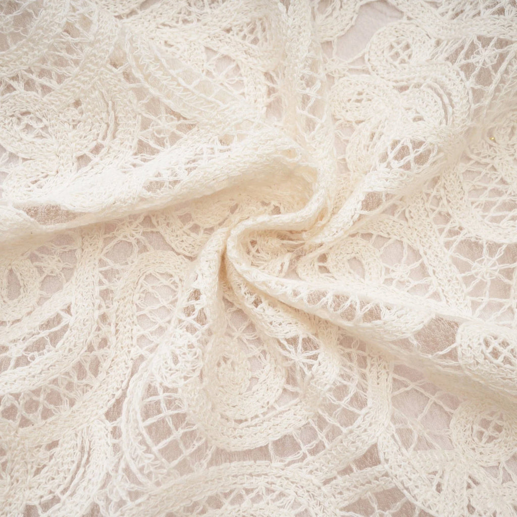 Olivia Long Sleeved Dress White Lace Pierced Effect V - Neck