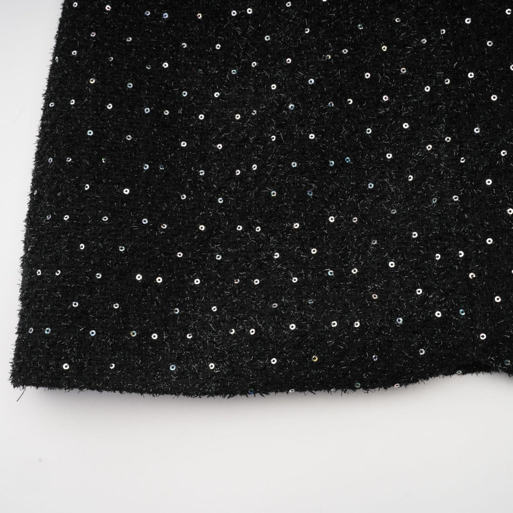 Olivia Mini Dress Monochrome Tweed Pearls