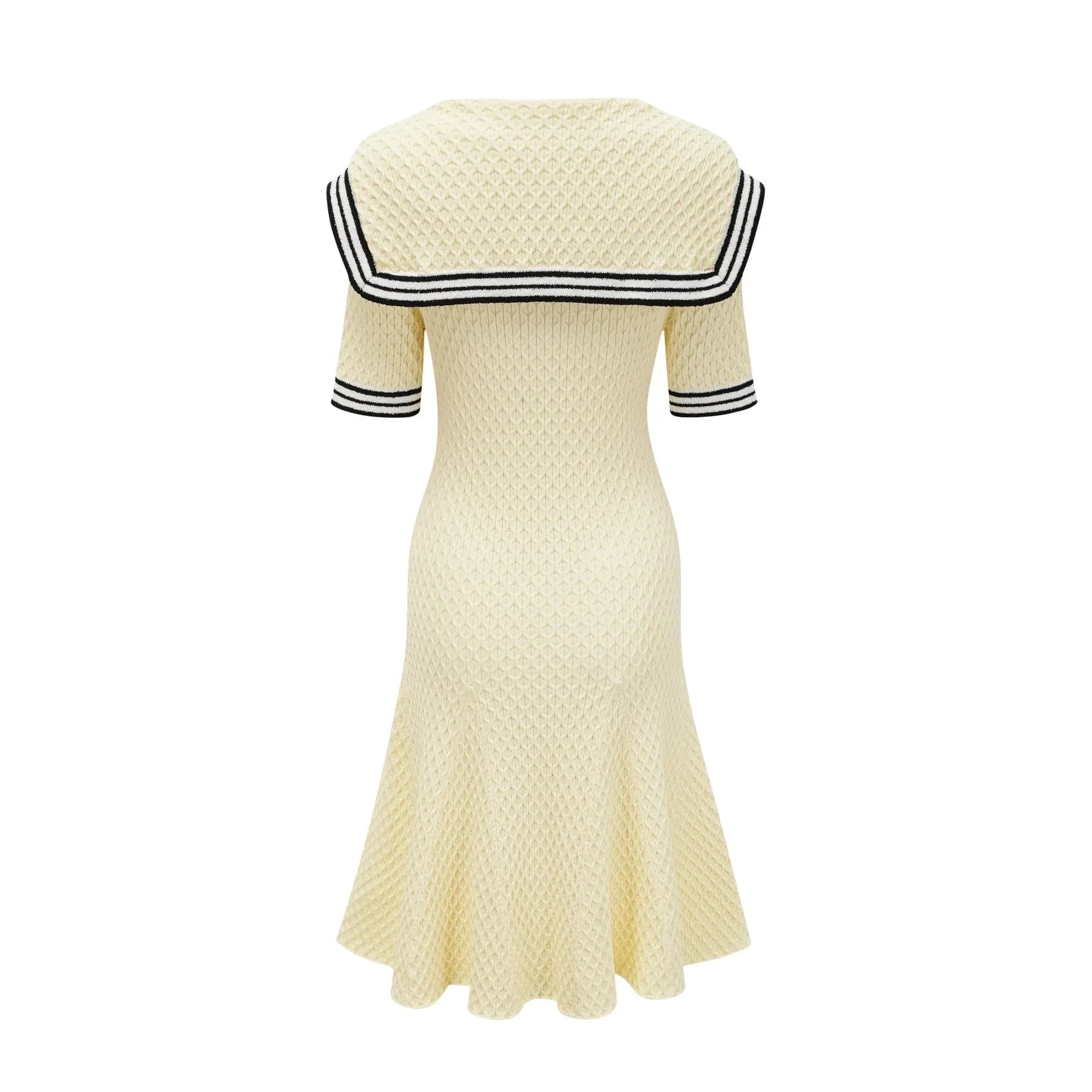 Paige Knitted Dress with Nautical Detail in Yellow