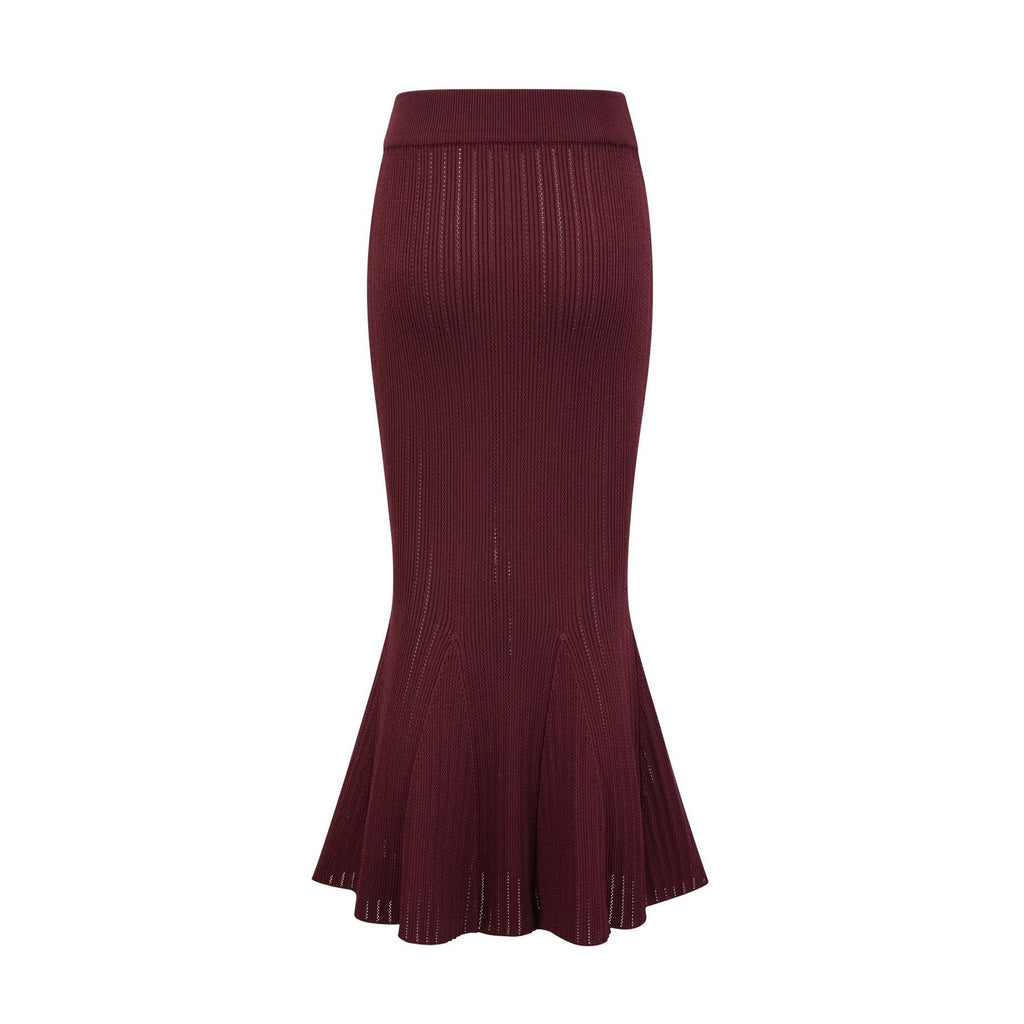 Paisley Skirt & Top Set Crystal Embellished Bordeaux Red
