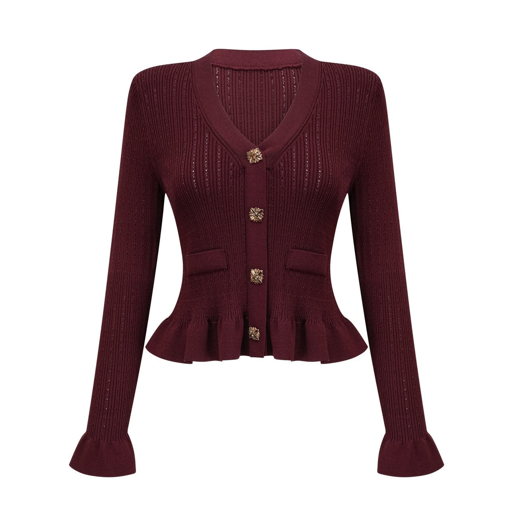 Paisley Skirt & Top Set Crystal Embellished Bordeaux Red