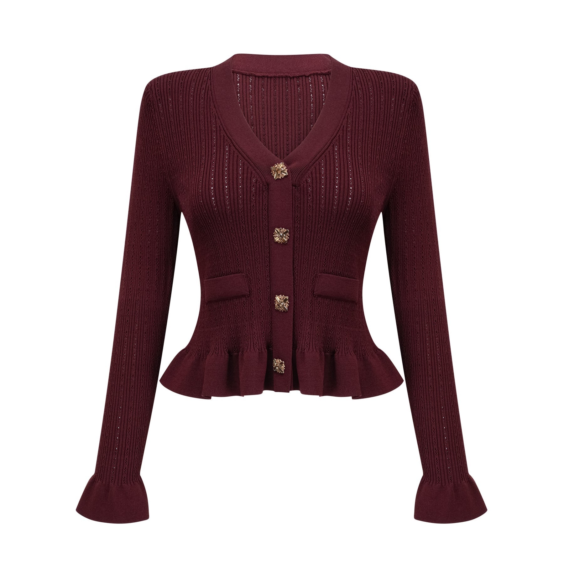 Paisley Skirt & Top Set Crystal Embellished Bordeaux Red