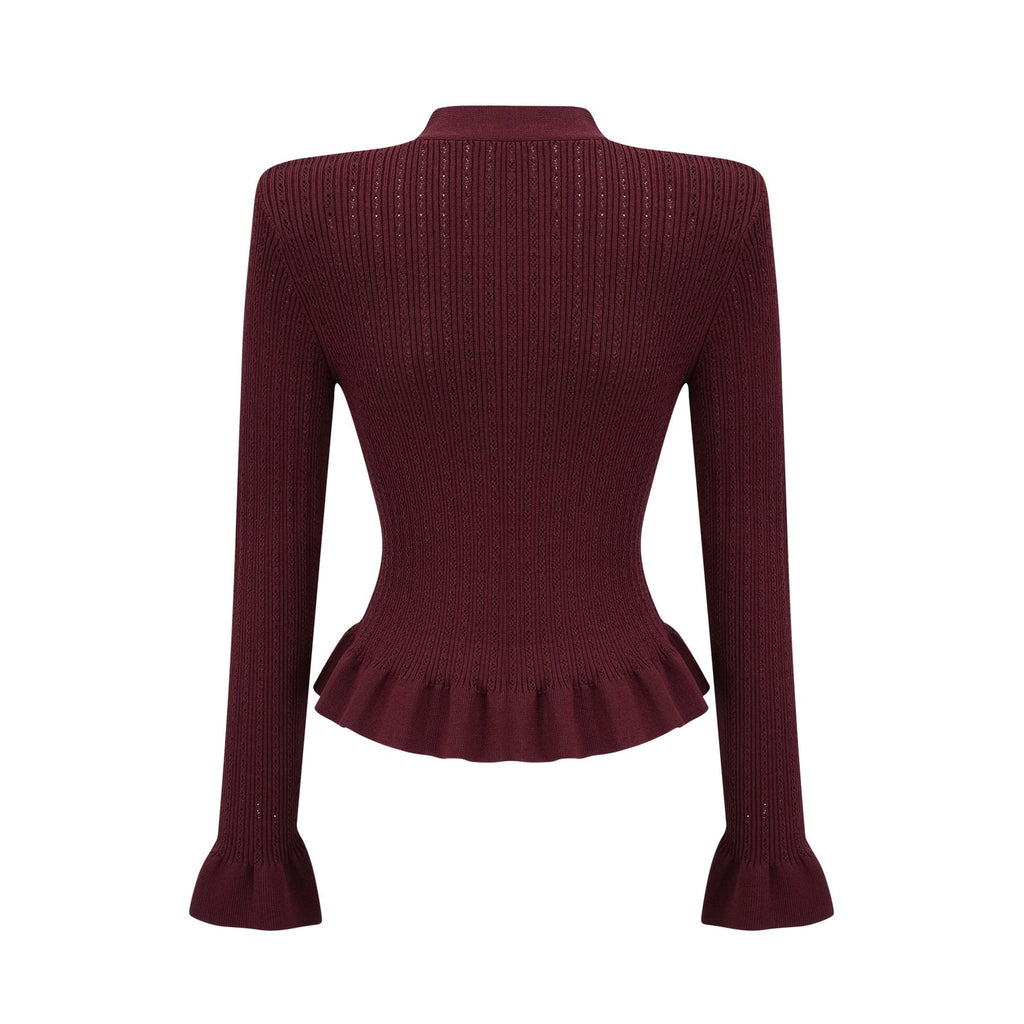 Paisley Skirt & Top Set Crystal Embellished Bordeaux Red