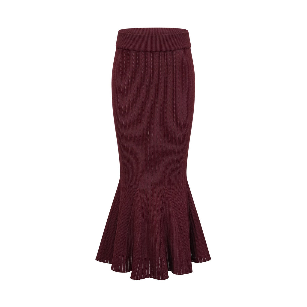 Paisley Skirt & Top Set Crystal Embellished Bordeaux Red