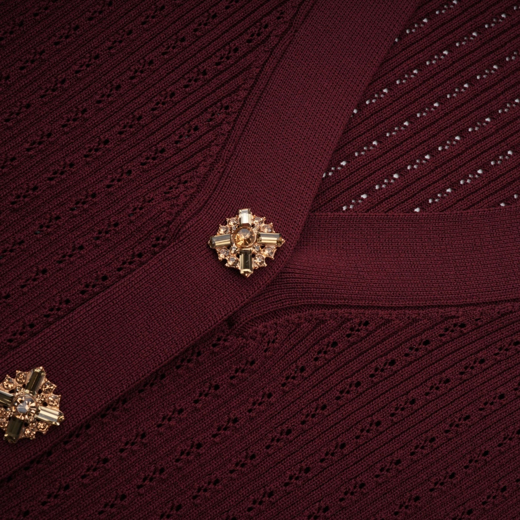 Paisley Skirt & Top Set Crystal Embellished Bordeaux Red