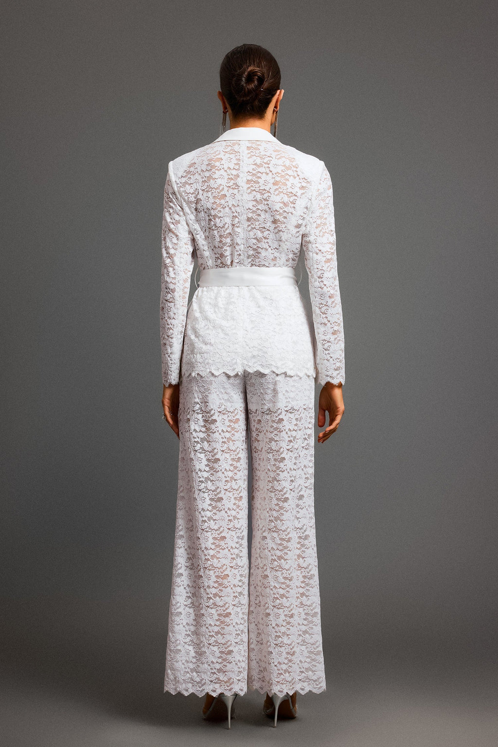 Paisley White Lace Overlay Two-Piece Dress