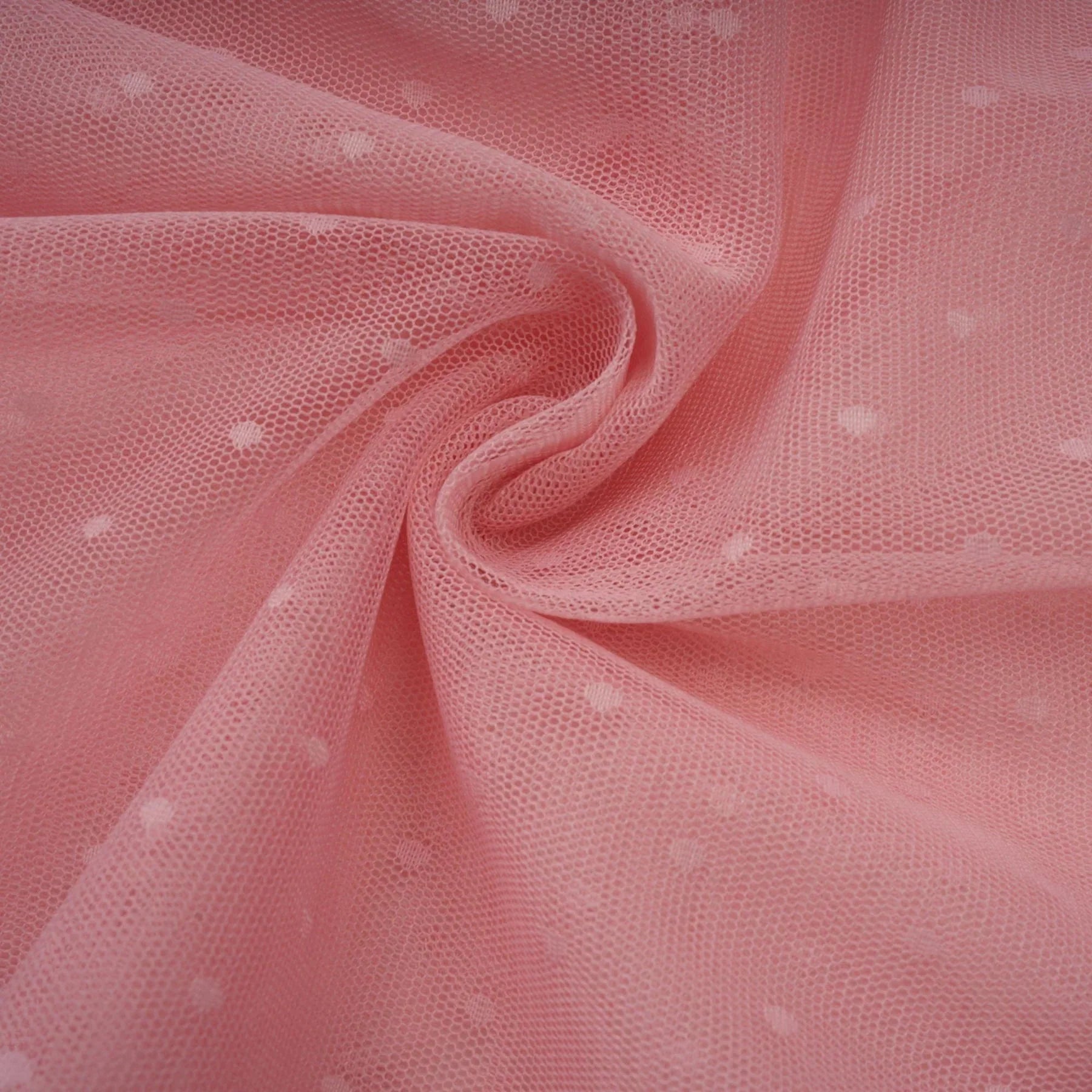 Paityn Midi Dress Pink Dot Ruffled Tulle Tiered Design Zip Fastening