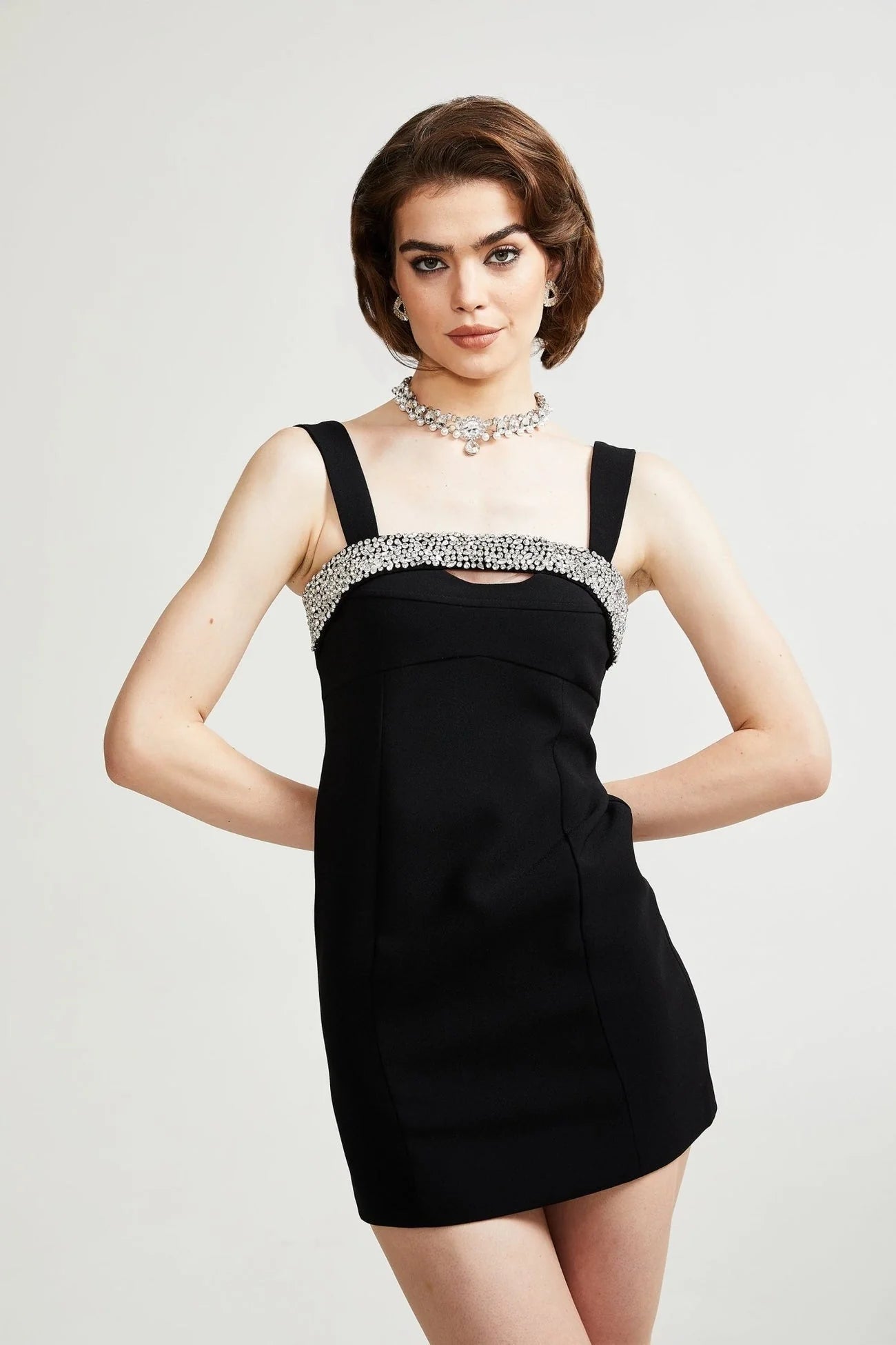 Paloma Mini Dress with Sequin Cut Out Detailing