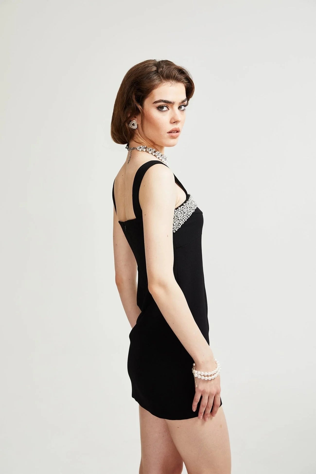 Paloma Mini Dress with Sequin Cut Out Detailing