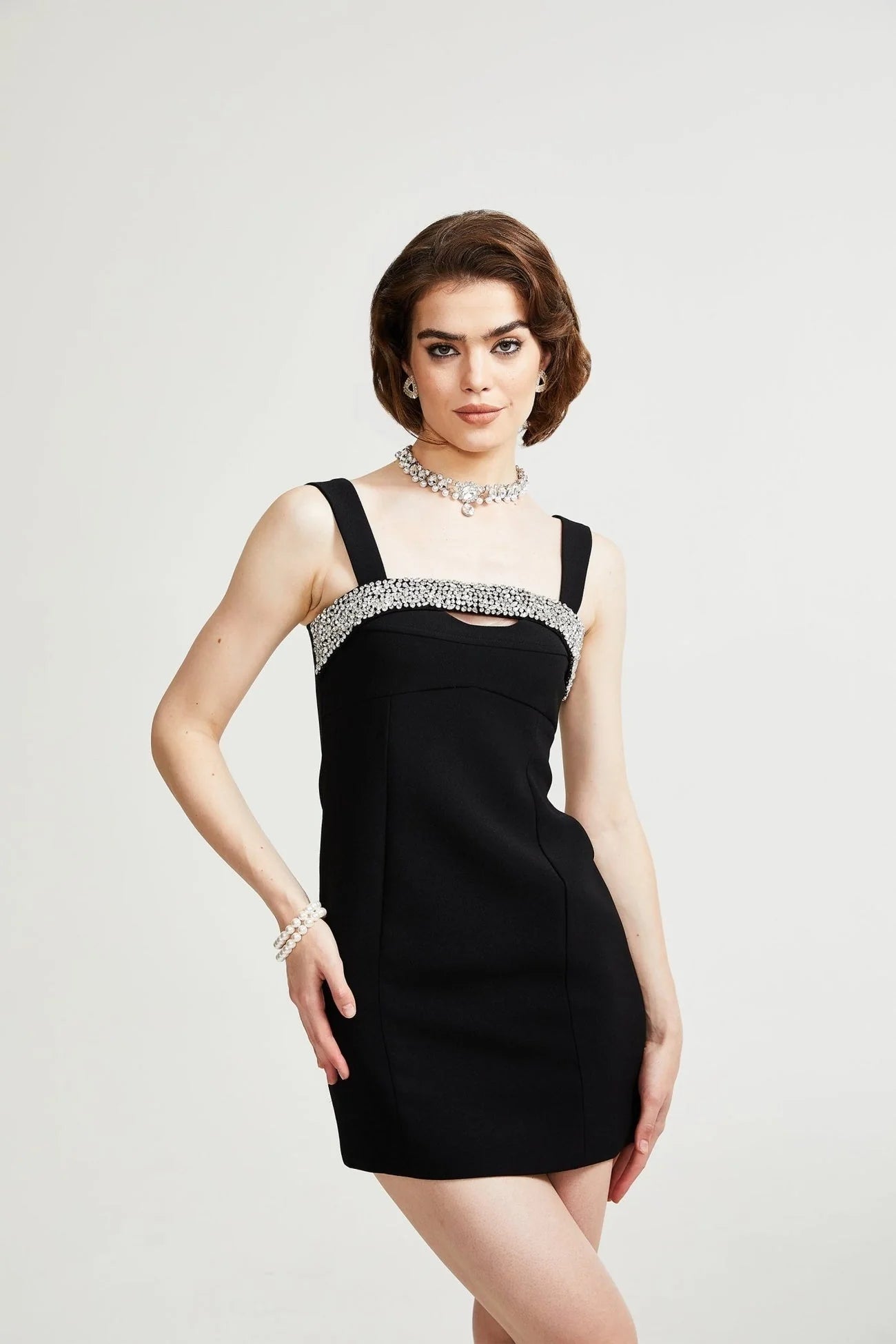 Paloma Mini Dress with Sequin Cut Out Detailing