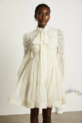 Paola Mini Dress - Mock Neck Long Sleeve Gathered Design